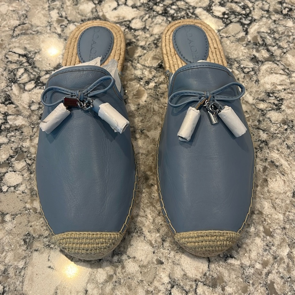 Coach Cassidy cornflower blue espadrille slides- size 10